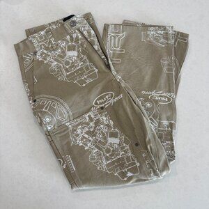 HUF x Toyota TRD Mens Size 28 Schematic Double Knee Carpenter Pant Tan
